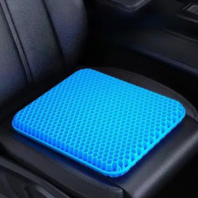 Coussin-pour-voiture-bleu-nid-d-abeille-sur-siège-noir