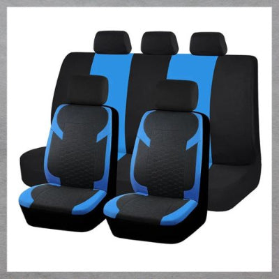Housse-de-siège-de-voiture-ensemble-bleu-et-noir-avant-et-arrière