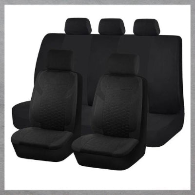 Housse-de-siège-de-voiture-ensemble-noir-avant-et-arrière