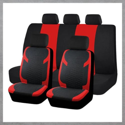Housse-de-siège-de-voiture-ensemble-rouge-et-noir-avant-et-arrière