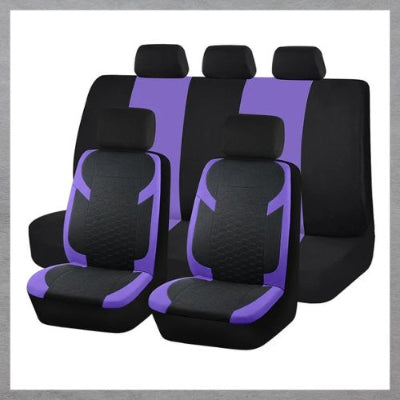 Housse-de-siège-de-voiture-ensemble-violet-et-noir-avant-et-arrière